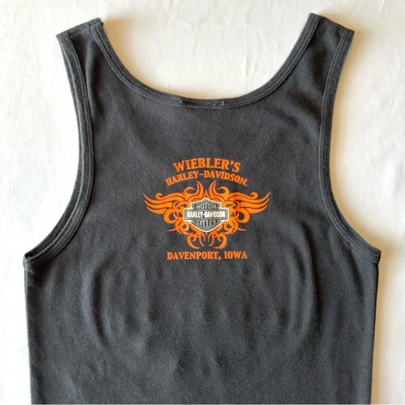 Harley Davidson Womens Tank Top Y2K Weiblers Davenport Iowa Glitter Logo Size M - Picture 11 of 16